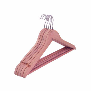 Luxury cedar hanger red cedar wood hanger with solid wood bar for closet and wardrobe